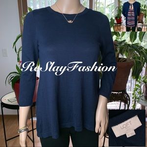 👑 LOFT Detail Printed Navy Blue  (SP) Sweater👑